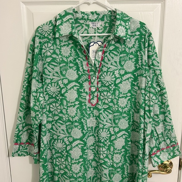Tuckernuck Pink City Prints Margot Dress In Kermit Rose Floral NWT Size XL - Picture 3 of 11